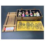 Thomas Pacconi classics, 2004 collection, small glass Christmas ornaments, set of six, comes with collectible wooden storage box, see pictures for details.