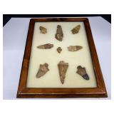 Framed Native American artifacts/arrowheads, see pictures for details.