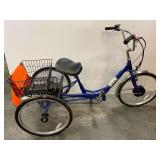 Sun E350 trike, with basket, powers up, no charging cord, see pictures for details.