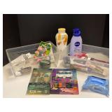 Shelf lot marked 6113 of assorted toiletries to include make up remover wipes, lotion, assorted makeup, and more. Tubs are not included, see pictures for details. ￼