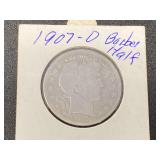 1907 -O Barber Half-Dollar, see pictures for details.