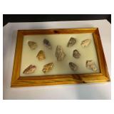 Framed Native American artifacts/arrowheads, see pictures for details.