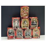 Collectible NASCAR ornaments, eight pieces, #3, and one #8, still in original packaging, see pictures for details.