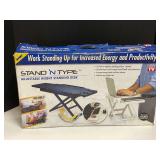 Stand ‘N Type adjustable height standing desk, comes in original box, see pictures for details.