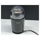 Capresso bean grinder, powers up, the housing is cracked in the top, but does not affect the operation of the bean grinder, see pictures for details.