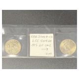 2004 – P – 09 Kennedy half dollar, graded and uncirculated, also includes a 2005 – P – 12 Kennedy half dollar, graded and uncirculated, see pictures for details.