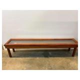 Custom shadowbox table, glass top is cracked on one end, see picture for details.