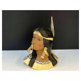 Ceramic Native American bust, see pictures for details.