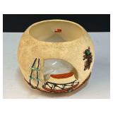 Hand painted Native American bowl with glazed interior, see pictures for details.