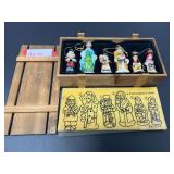 Thomas Pacconi classics, 2004 collection, small glass Christmas ornaments, set of six, comes with collectible wooden storage box, see pictures for details.
