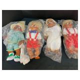 Vintage handmade dolls, Naber Babies, believed to be wood, set of four, see pictures for details.