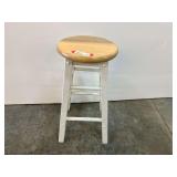 Round wooden barstool, see pictures for details.
