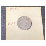 1899 V 5 cent coin, see pictures for details.