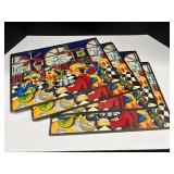 Fiber board/cork board placemats, set of four, still new in the package, see pictures for details.