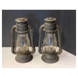 Black Dietz Junior oil lamps, set of two, see pictures for details.