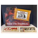 License plates, and man cave sign, three pieces, see pictures for details.