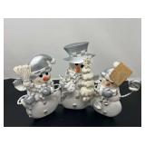 Hinged snowman table decor, comes in original box, see pictures for details.
