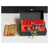 Assorted router bits, comes with storage container, see pictures for details.