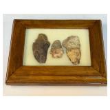 Framed Native American artifacts/arrowheads,  see pictures for details.