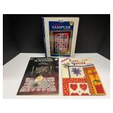 Quilt and crocheting how to books, three pieces, see pictures for details.