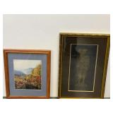 Framed and matted brass rubbing art, also includes a framed and matted photographic art print, see pictures for details.