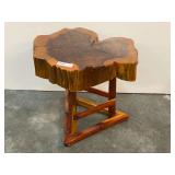 Custom side table, fashioned from a tree slab, see pictures for details.