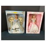 Angel of Peace Barbie, and Birthday Wishes Barbie, both come in original boxes, see pictures for details.