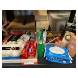 Assorted toiletries to include body lotion, rosemary water, Cottonelle wipes, toothpaste, and more. Tub is not included, see pictures for details.