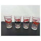 Budweiser racing logo glassware, set of four, see pictures for details.