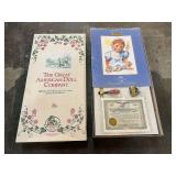 The Great American Doll Company limited edition doll, “Baby”, comes with the certificate of ownership, see pictures for details.