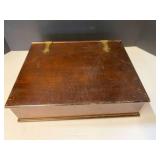 Wooden book shaped box for storage, see pictures for details.