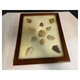 Framed Native American artifacts/arrowheads, see pictures for details.