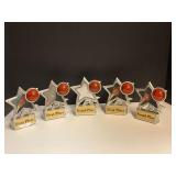 Small first place and second place trophies for basketball, see pictures for details.