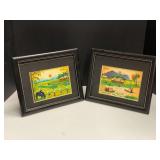 Quilling art, depicts life in Vietnam, set of two, see pictures for details.
