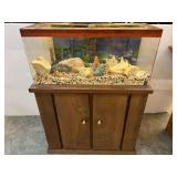 Acrylic aquarium with cabinet stand and accessories, see pictures for details.