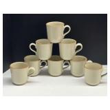 Noritake stoneware mugs, Madeira ivory, set of eight, see pictures for details.