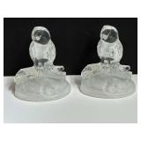 Cristal D’Arques Art Glass Crystal Owl Figurine Statue Paperweights, set of two, see pictures for details.