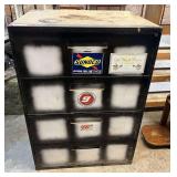 Four drawer metal file cabinet with drawer dividers, see pictures for details.