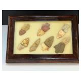 Framed Native American artifacts/arrowheads,  see pictures for details.
