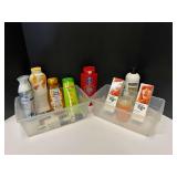 Toiletry assortment to include shampoo instant toning glosses, body wash, and more. Tubs are not included, See pictures for details. ￼