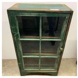 Custom vintage cabinet, this piece has a six pane cabinet door, believed to be fashioned from a vintage window sash, see pictures for details.