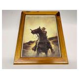 Framed, western/cowboy print, see pictures for details.