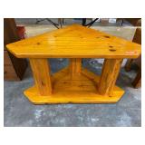 Custom wooden corner table, see pictures for details.