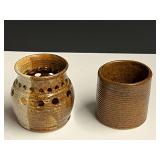 Artisan pottery, two pieces, see pictures for details.