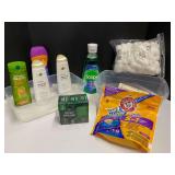 Assorted toiletries to include shampoo, mouthwash, bar soap, toothbrush, and more. Tubs are not included, see pictures for details. ￼