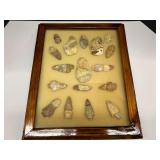 Framed Native American artifacts/arrowheads, see pictures for details.