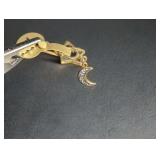 14k Gold Star and Moon Story Wheel Charm 2.3 Grams