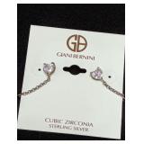 Giani Bernini Sterling Silver Cubic Zirconia Heart Earrings