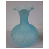 Pairpoint Mt Washington Diamond Quilt Satin Glass Vase