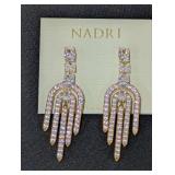 NADRI Gold-Tone Dangle Earrings with Clear Stones